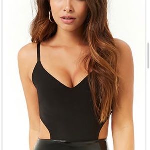 NWOT black cut-out bodysuit